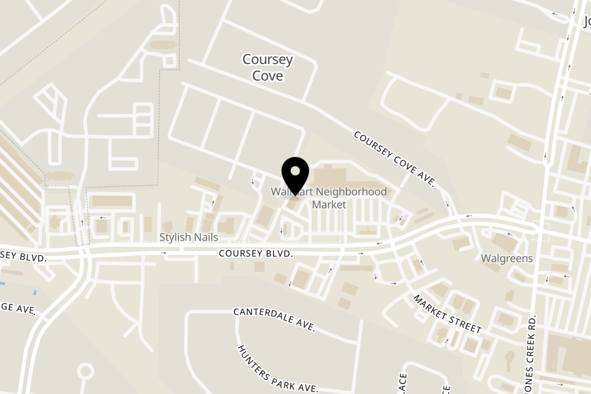 Map showing the location of Beignet Baton Rouge on 14241 Coursey Blvd Ste B 1 in Baton Rouge